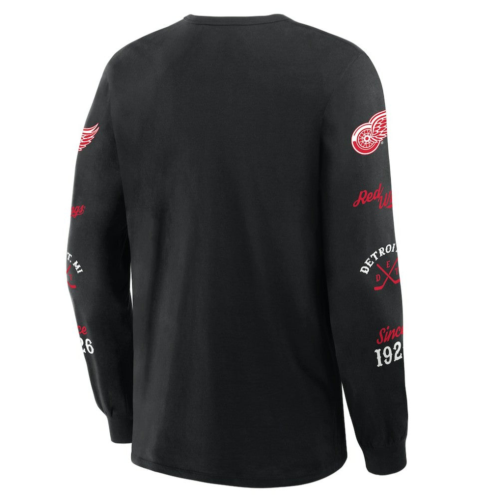 Detroit Red Wings Fanatics Boxed In Legacy Long Sleeve T-Shirt Black