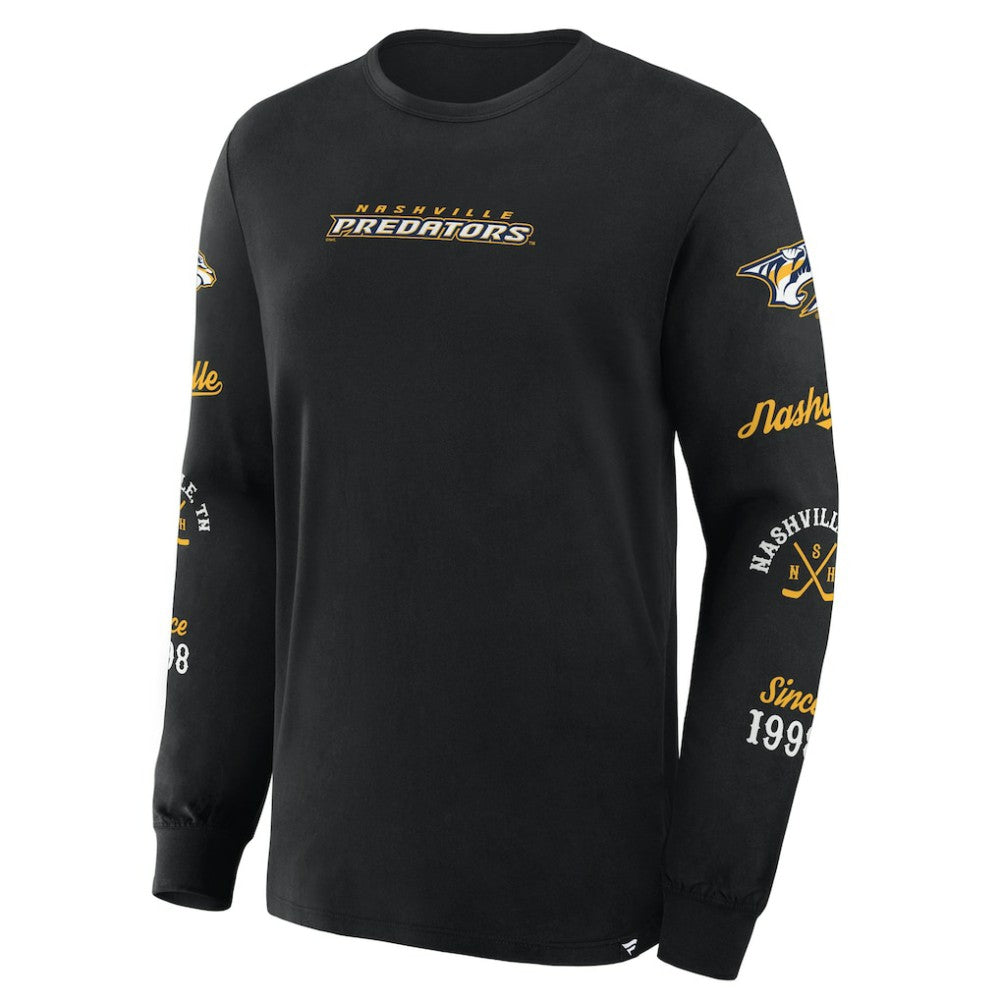 Nashville Predators Fanatics Boxed In Legacy Long Sleeve T-Shirt Black