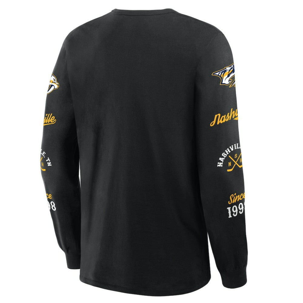 Nashville Predators Fanatics Boxed In Legacy Long Sleeve T-Shirt Black