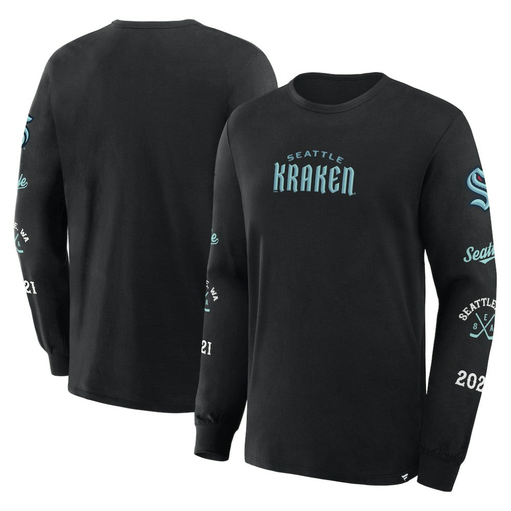 Seattle Kraken Fanatics Boxed In Legacy Long Sleeve T-Shirt Black