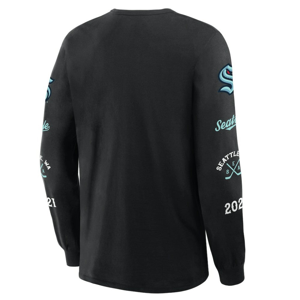 Seattle Kraken Fanatics Boxed In Legacy Long Sleeve T-Shirt Black