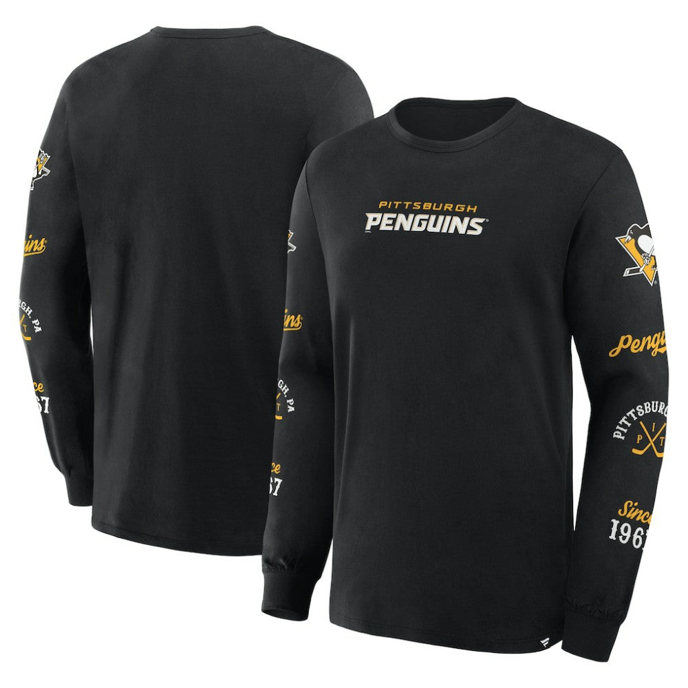Pittsburgh Penguins Fanatics Boxed In Legacy Long Sleeve T-Shirt Black