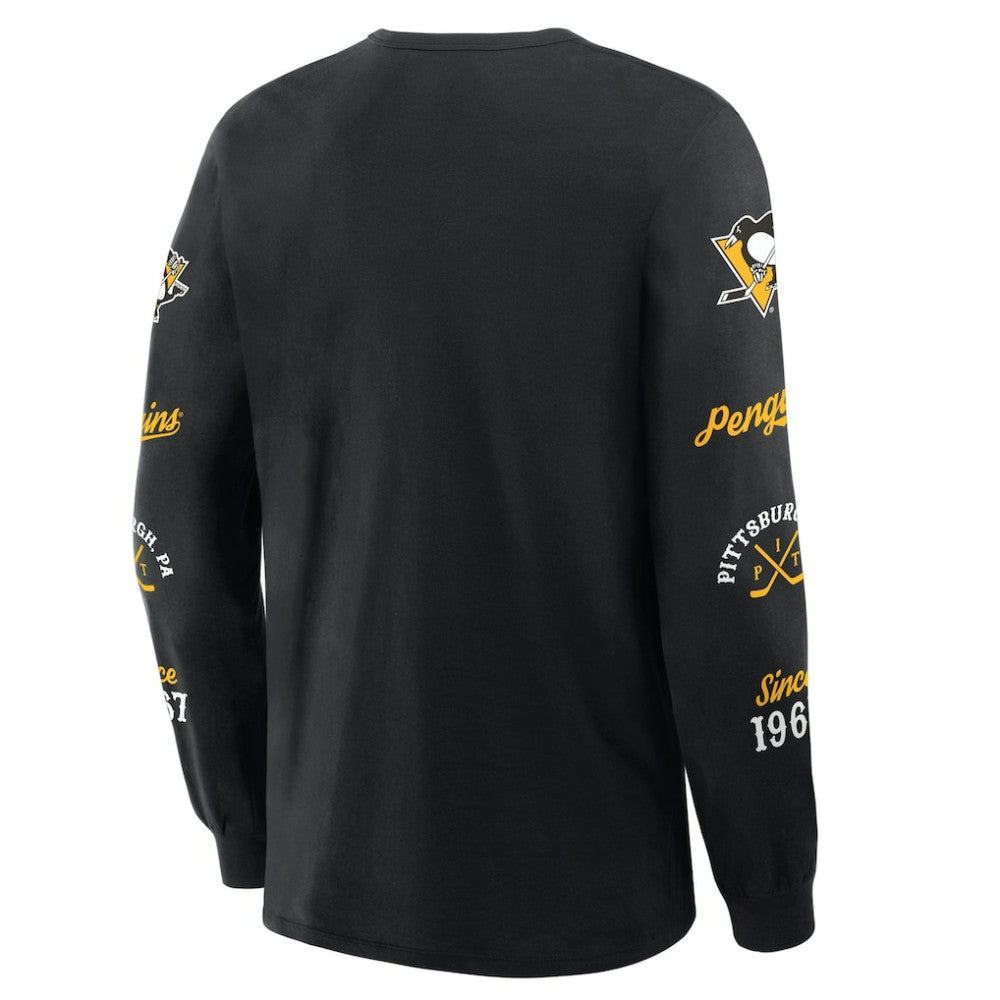 Pittsburgh Penguins Fanatics Boxed In Legacy Long Sleeve T-Shirt Black