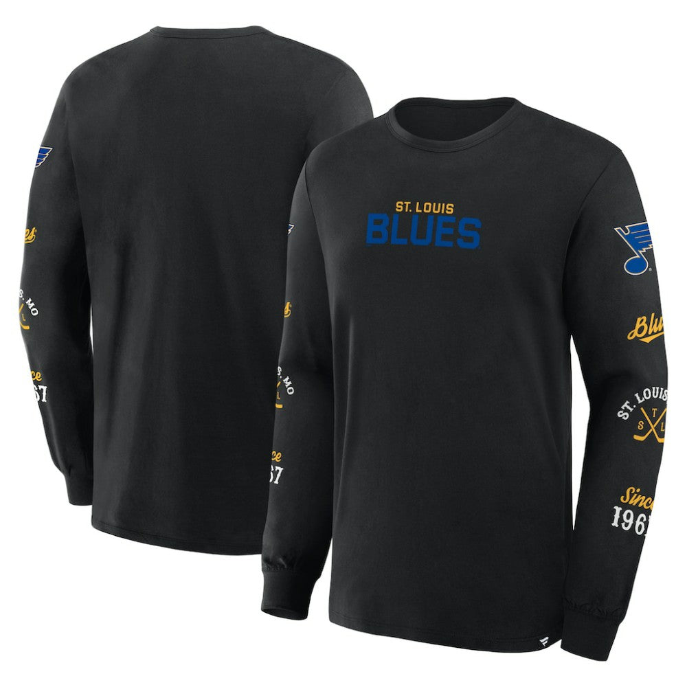 St. Louis Blues Fanatics Boxed In Legacy Long Sleeve T-Shirt Black