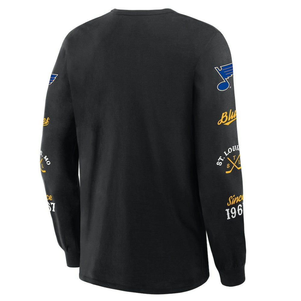 St. Louis Blues Fanatics Boxed In Legacy Long Sleeve T-Shirt Black