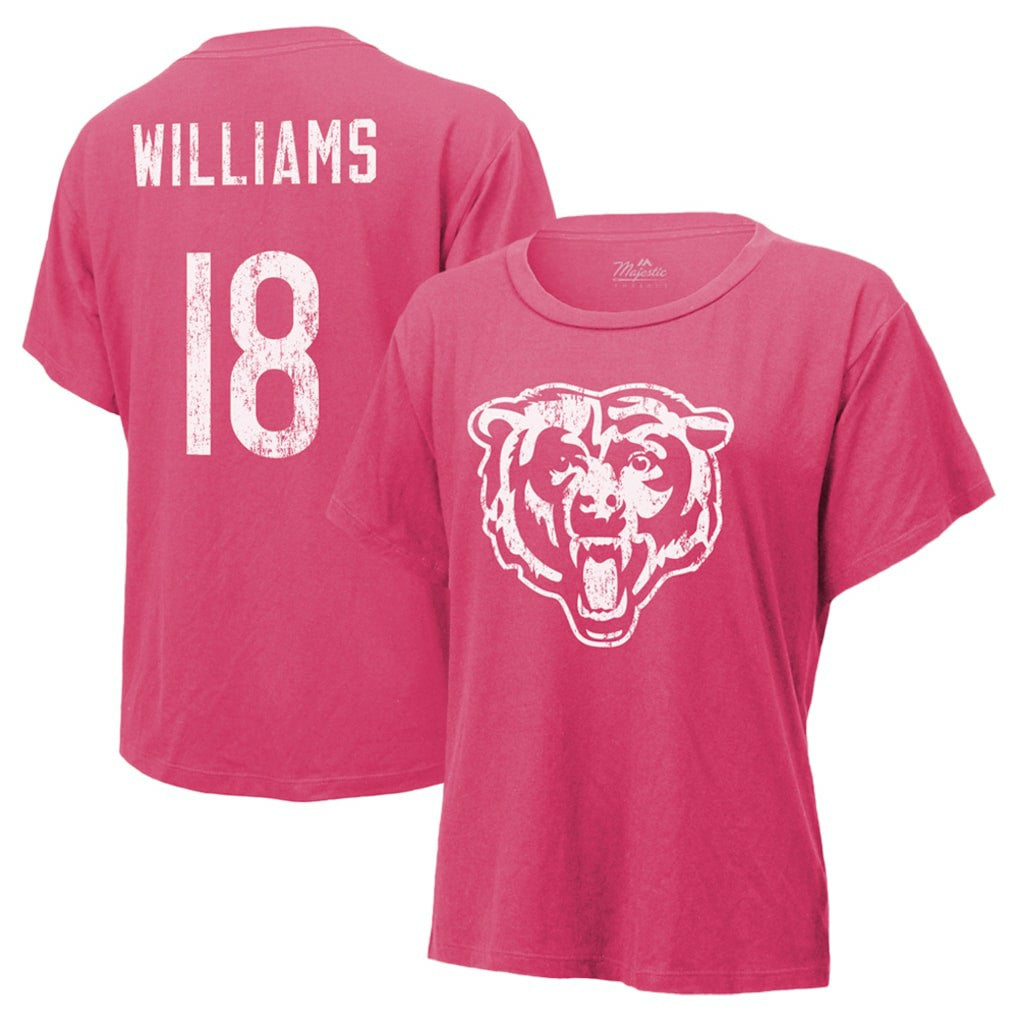 Caleb Williams Chicago Bears Majestic Threads Women's Name & Number T-Shirt - Pink outlet
