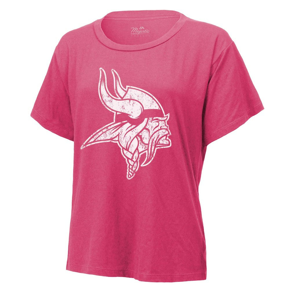 J.J. McCarthy Minnesota Vikings Majestic Threads Women's Name & Number T-Shirt - Pink for sale