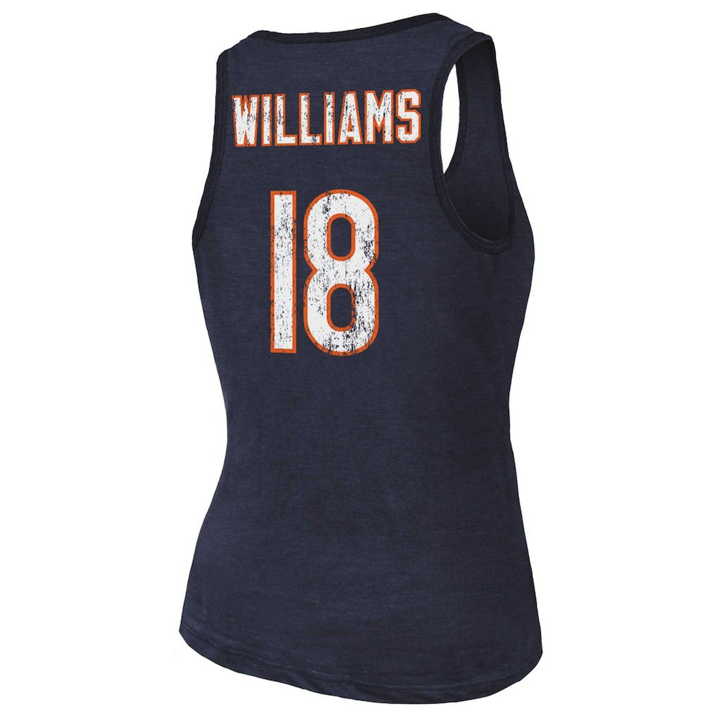 Caleb Williams Chicago Bears Majestic Threads Women's Name & Number Tri-Blend Scoop Neck Tank Top - Navy cheap
