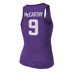 J.J. McCarthy Minnesota Vikings Majestic Threads Women's Name & Number Tri-Blend Scoop Neck Tank Top - Purple for sale