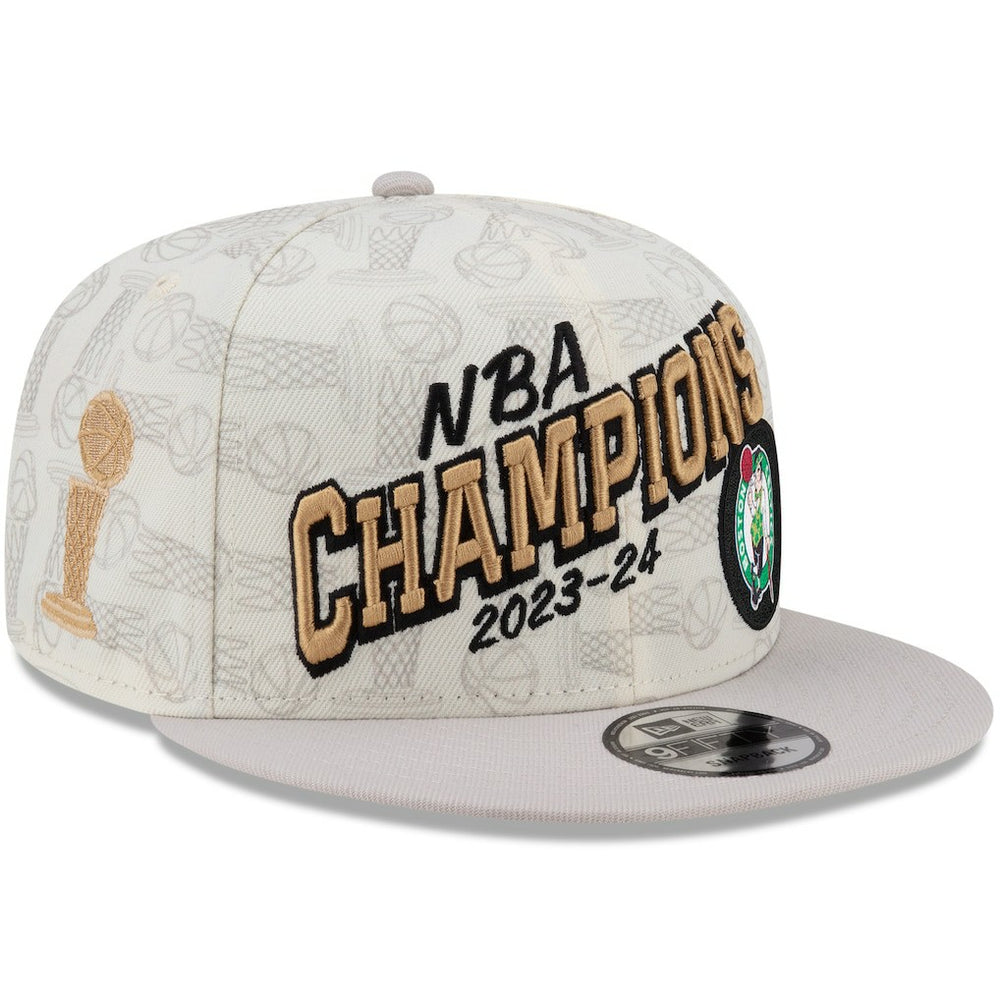 Boston Celtics 2024 NBA Finals Champions Locker Room 9FIFTY Snapback Hat - Cream | New Era cheap