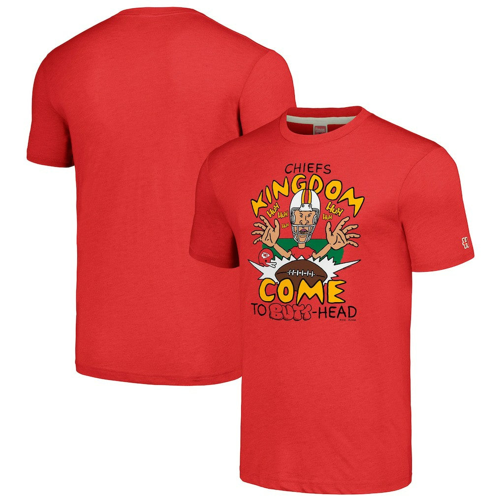 Kansas City Chiefs NFL x Homage x Beavis and Butt-Head Unisex Tri-Blend T-Shirt – Red sale