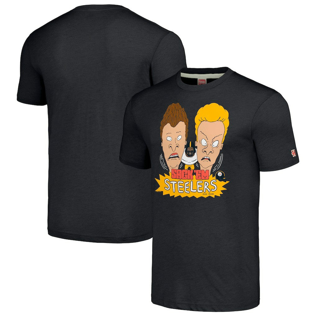 Pittsburgh Steelers NFL x Homage x Beavis and Butt-Head Unisex Tri-Blend T-Shirt – Charcoal online