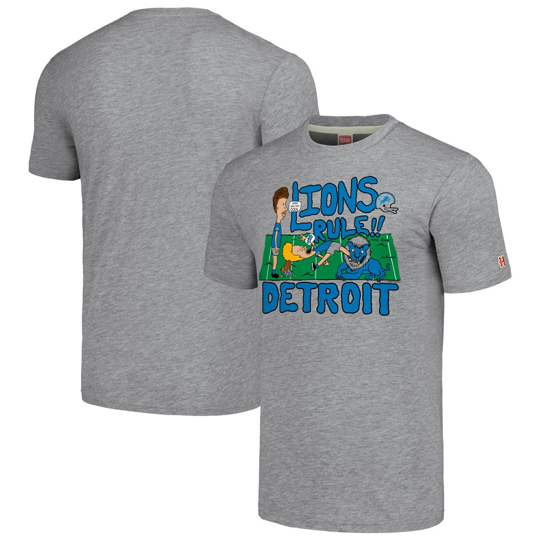 Detroit Lions NFL x Homage x Beavis and Butt-Head Unisex Tri-Blend T-Shirt – Gray cheap