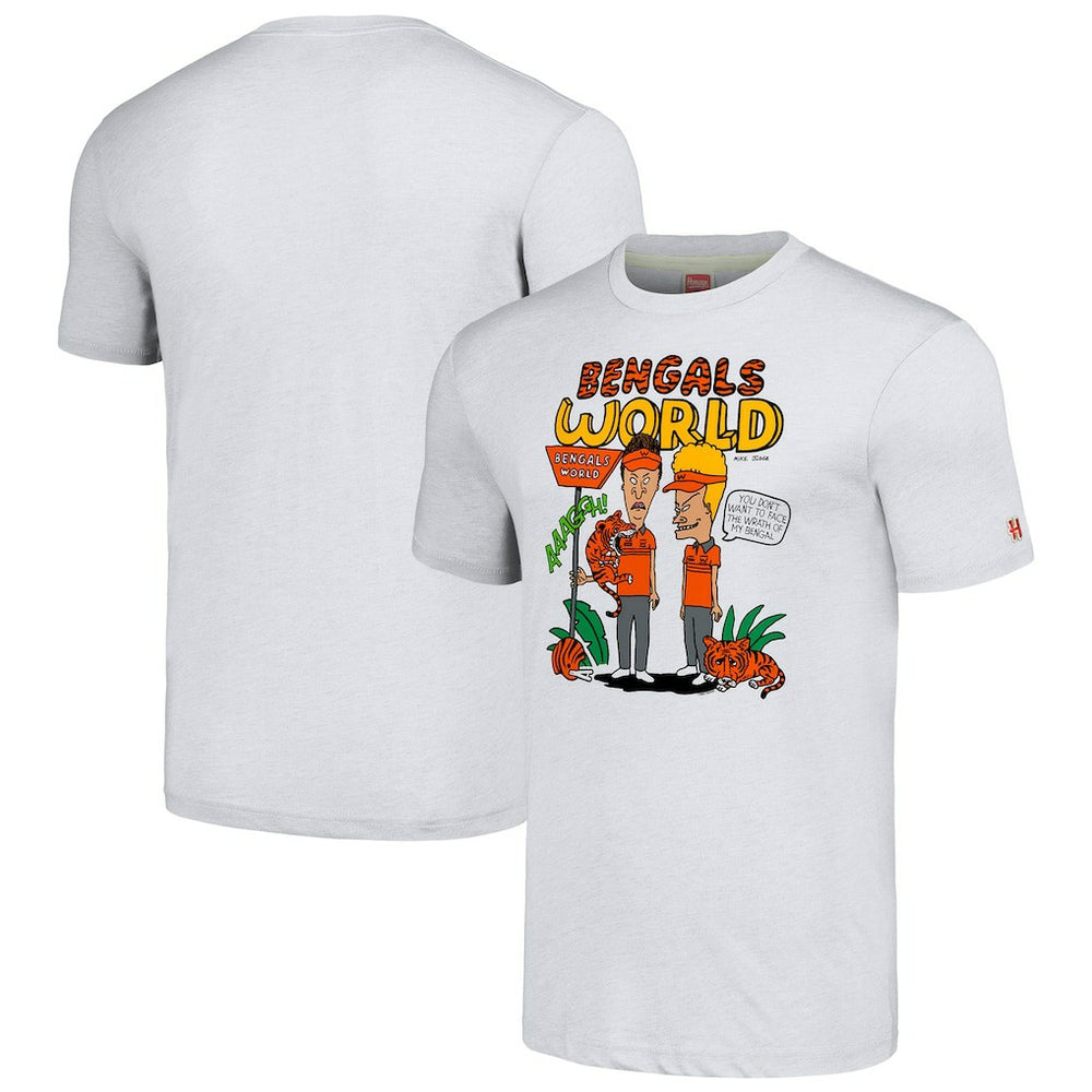 Cincinnati Bengals NFL x Homage x Beavis and Butt-Head Unisex Tri-Blend T-Shirt – Ash outlet