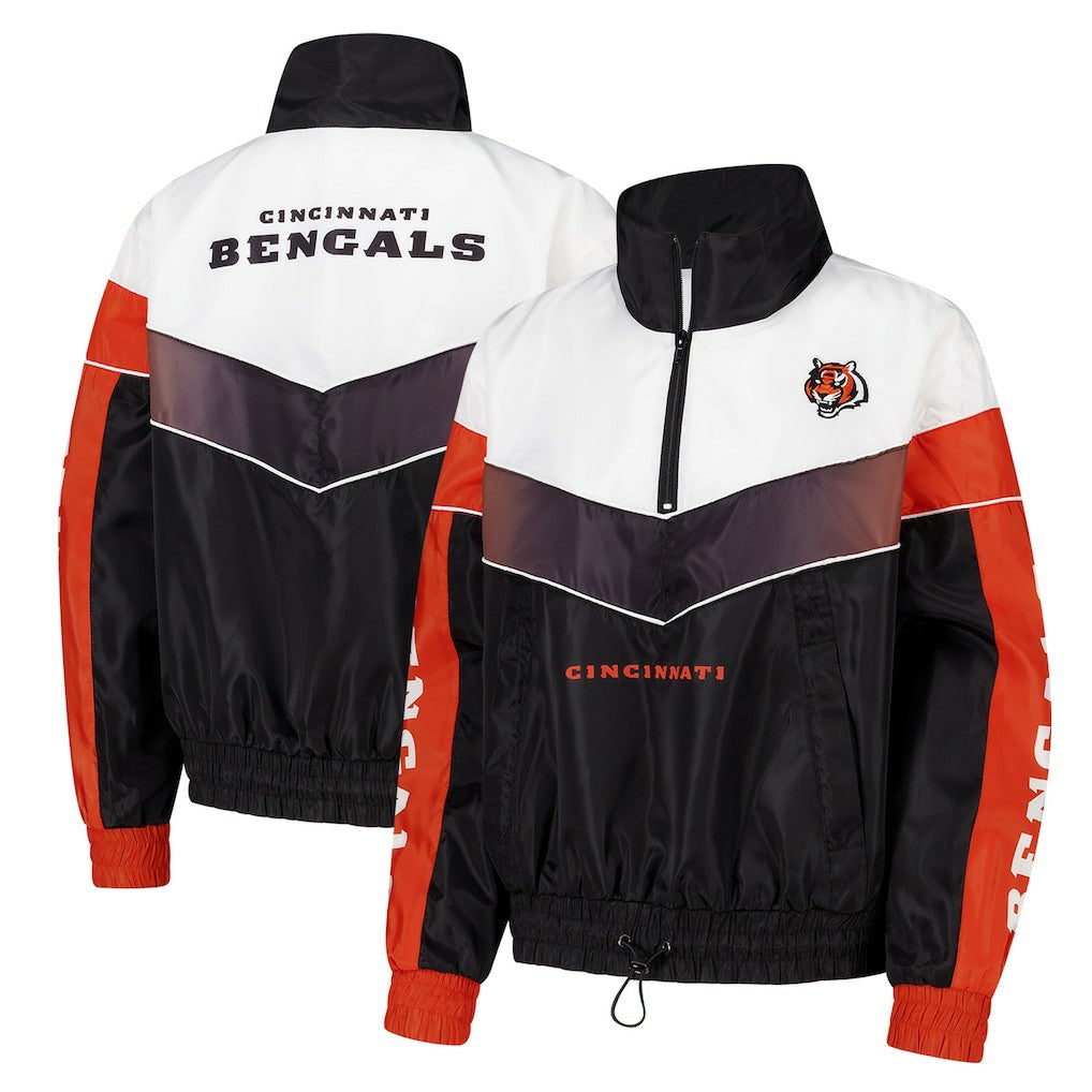 Cincinnati Bengals The Wild Collective Women's 1/4 Zip Track Jacket - Black for sale