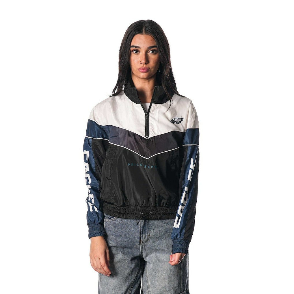 Philadelphia Eagles The Wild Collective Women's 1/4 Zip Track Jacket - Black online