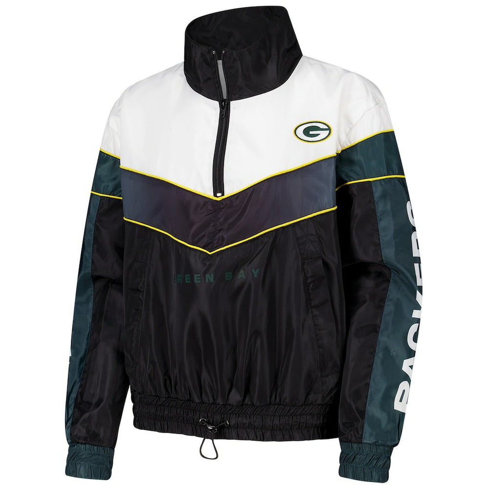 Green Bay Packers The Wild Collective Women's 1/4 Zip Track Jacket - Green cheap