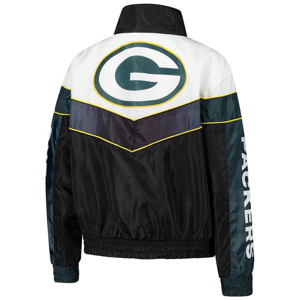 Green Bay Packers The Wild Collective Women's 1/4 Zip Track Jacket - Green cheap