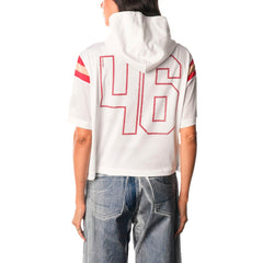 San Francisco 49ers The Wild Collective Women's Mesh Short Sleeve Hoodie T-Shirt - White discount