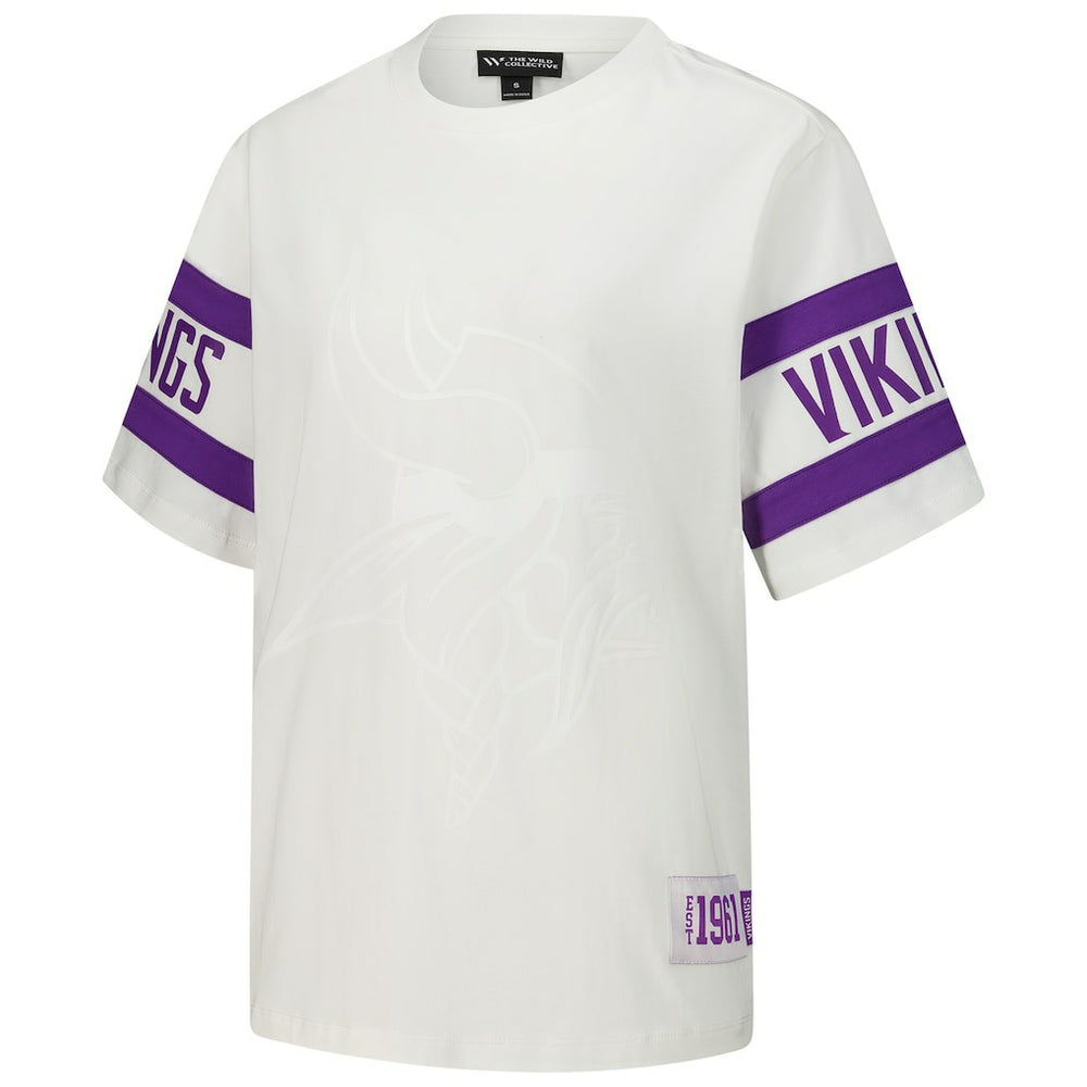 Minnesota Vikings The Wild Collective Women's Drop Shoulder T-Shirt - White cheap