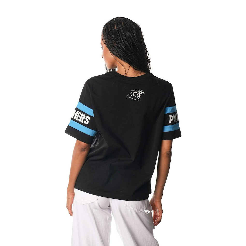 Carolina Panthers The Wild Collective Women's Drop Shoulder T-Shirt - Black on sale