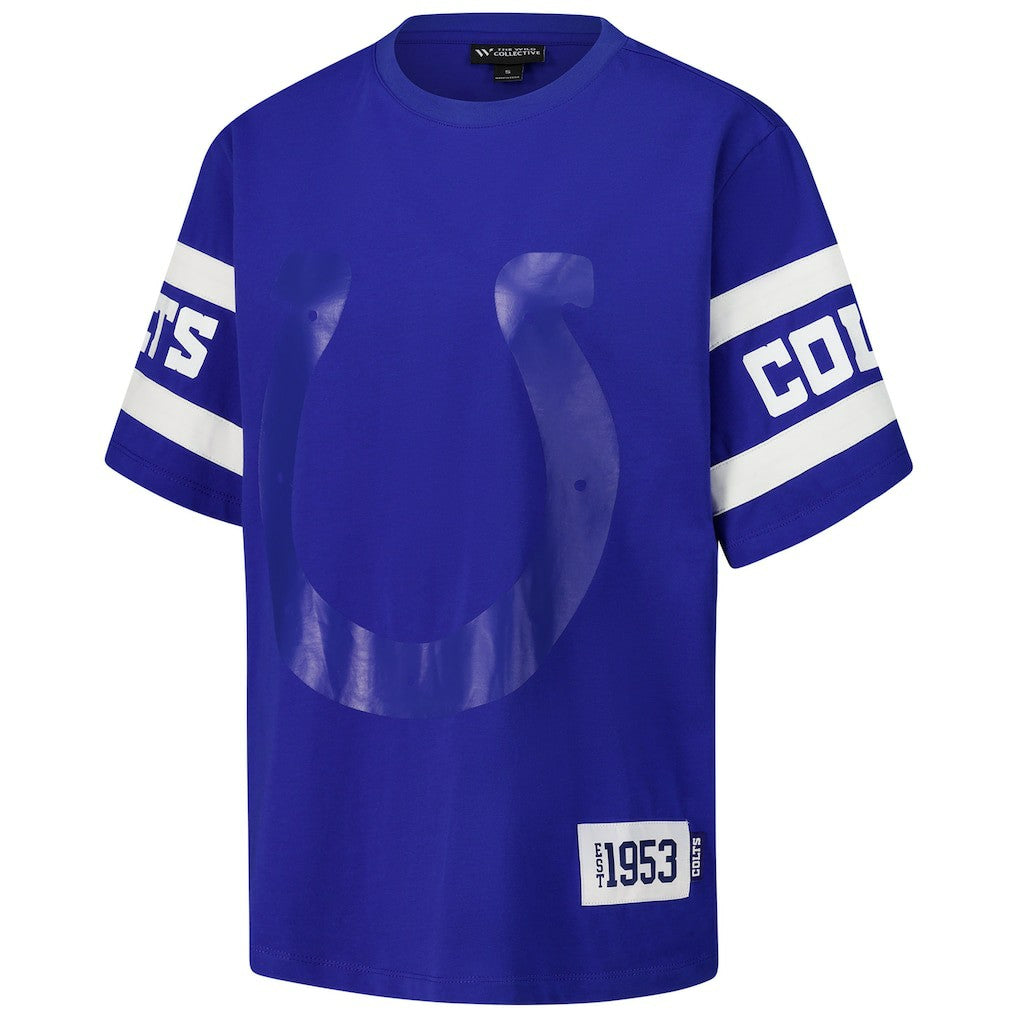 Indianapolis Colts The Wild Collective Women's Drop Shoulder T-Shirt - Royal discount