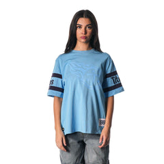 Tennessee Titans The Wild Collective Women's Drop Shoulder T-Shirt - Light Blue for sale