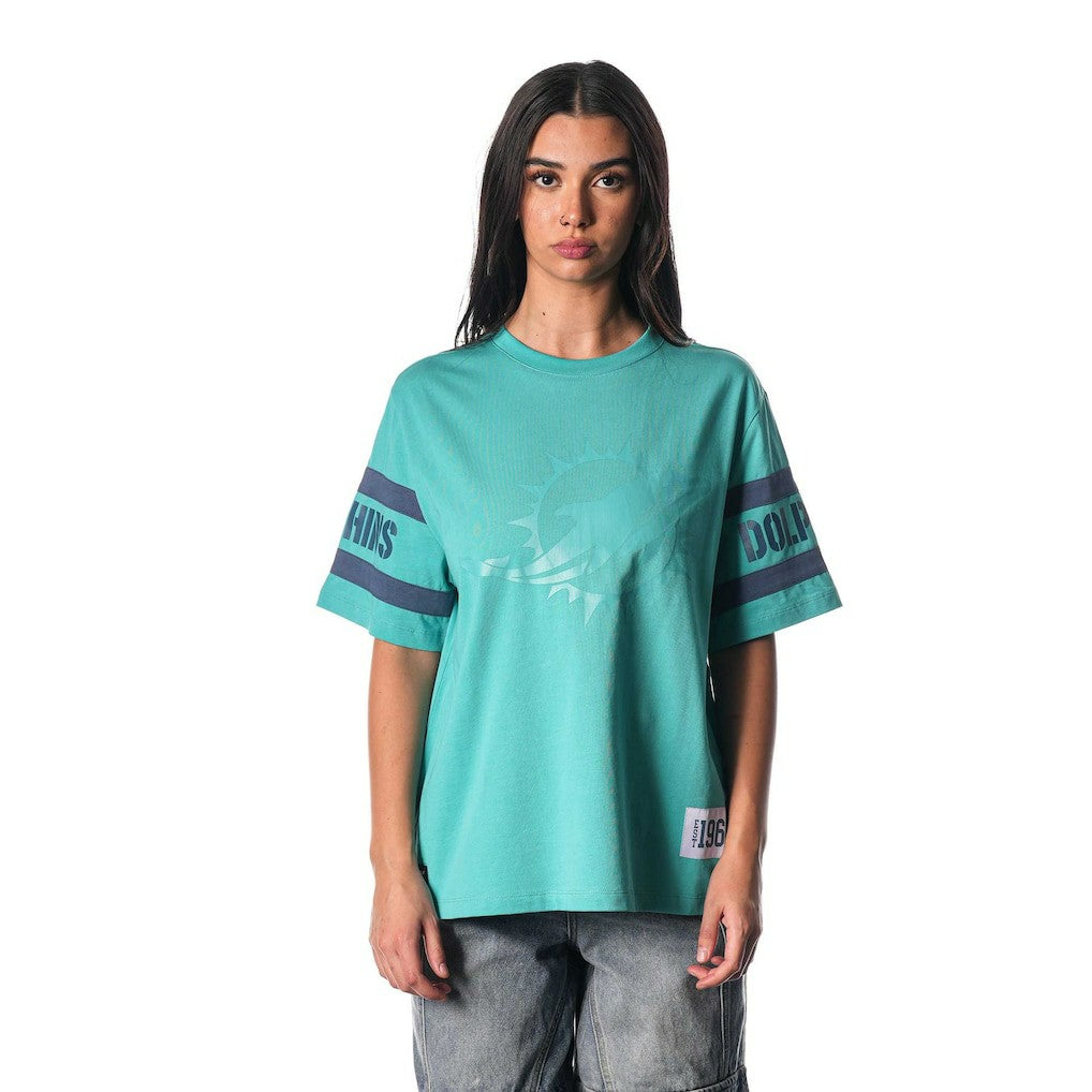 Miami Dolphins The Wild Collective Women's Drop Shoulder T-Shirt - Aqua outlet