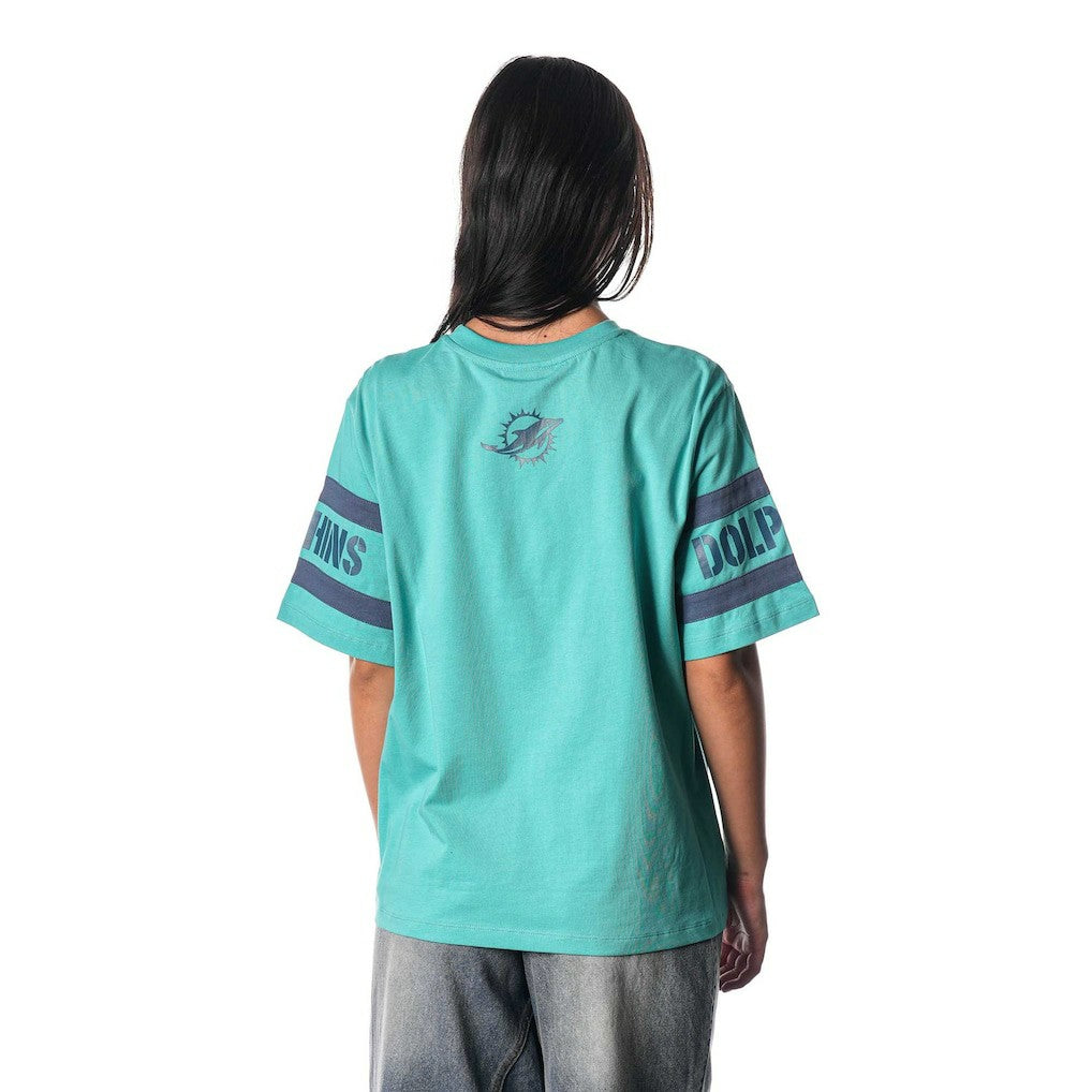 Miami Dolphins The Wild Collective Women's Drop Shoulder T-Shirt - Aqua outlet