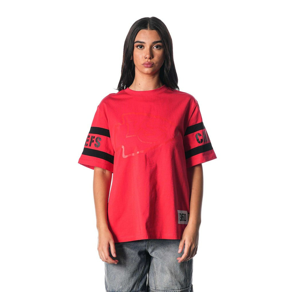Kansas City Chiefs The Wild Collective Women's Drop Shoulder T-Shirt - Red for sale