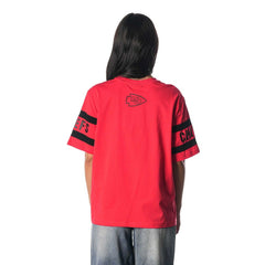 Kansas City Chiefs The Wild Collective Women's Drop Shoulder T-Shirt - Red for sale