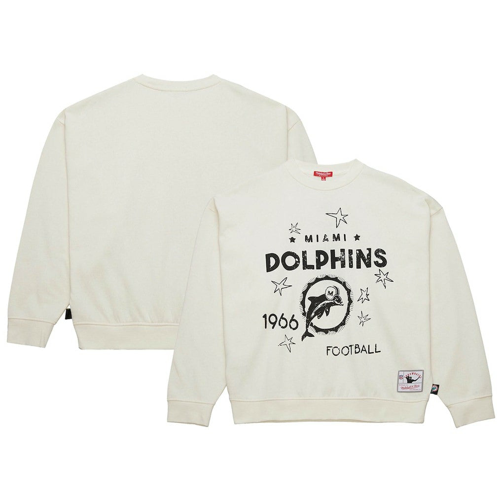 Miami Dolphins Women's Throwback Logo 3.0 Pullover Sweatshirt - Cream online