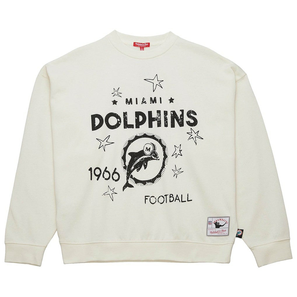 Miami Dolphins Women's Throwback Logo 3.0 Pullover Sweatshirt - Cream online