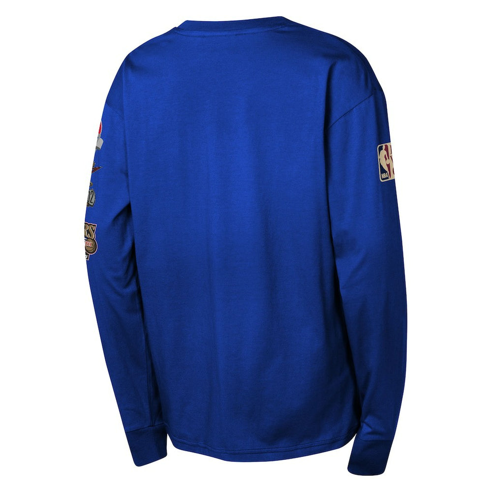 Philadelphia 76ers Youth Hardwood Classics All Over Long Sleeve T-Shirt - Royal | Mitchell & Ness sale