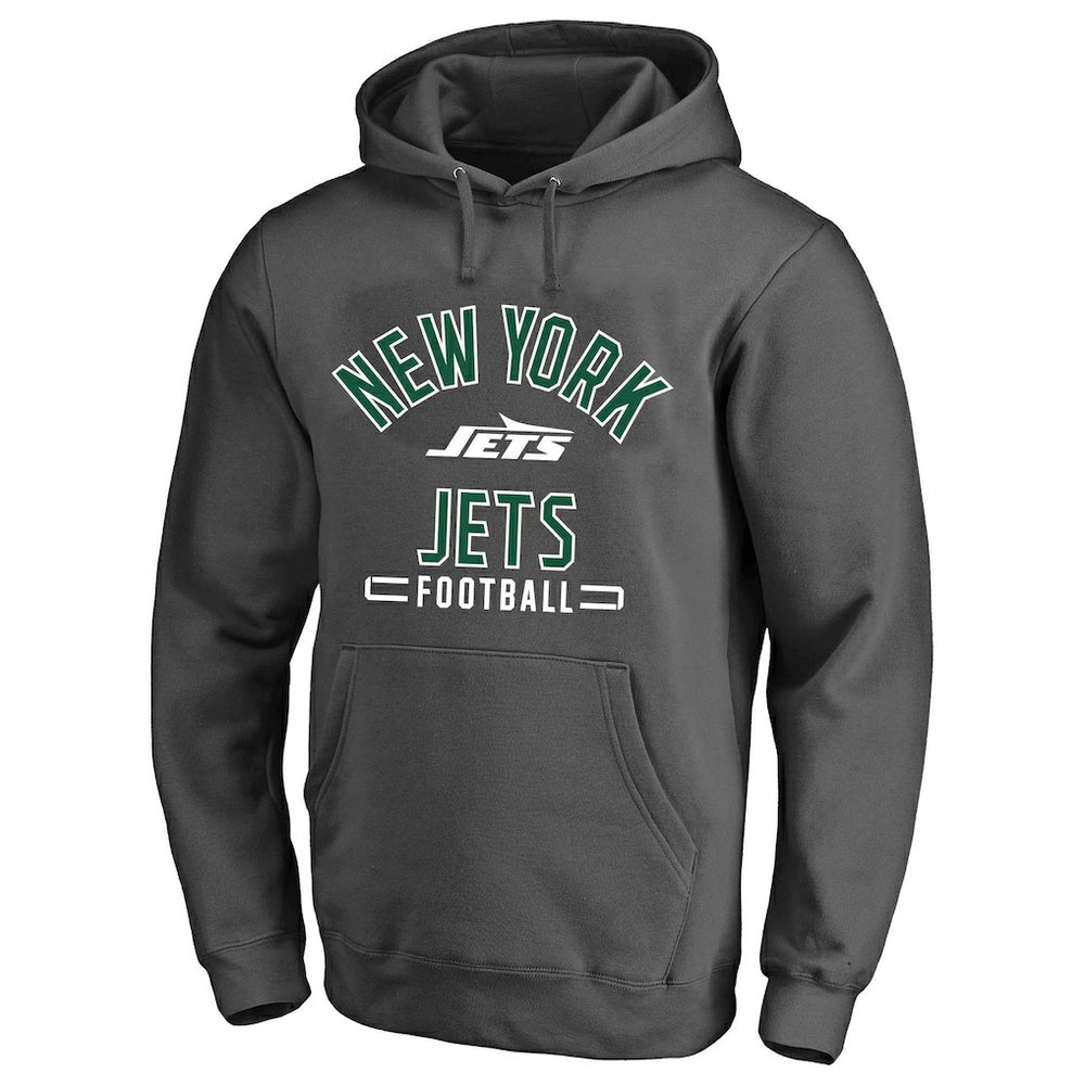 New York Jets Big & Tall Pullover Hoodie - Heather Charcoal outlet