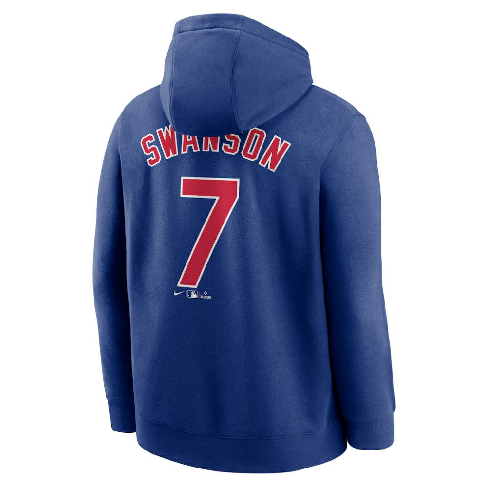Dansby Swanson Chicago Cubs Player Name & Number Club Pullover Hoodie - Royal | Nike