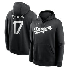 Shohei Ohtani Los Angeles Dodgers Player Name & Number Club Fleece Pullover Hoodie - Black | Nike