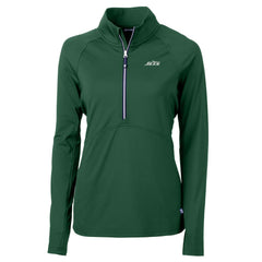 New York Jets Cutter & Buck Women's Primary Logo DryTec Adapt Eco Knit Stretch Recycled Raglan Half-Zip Top - Hunter Green cheap
