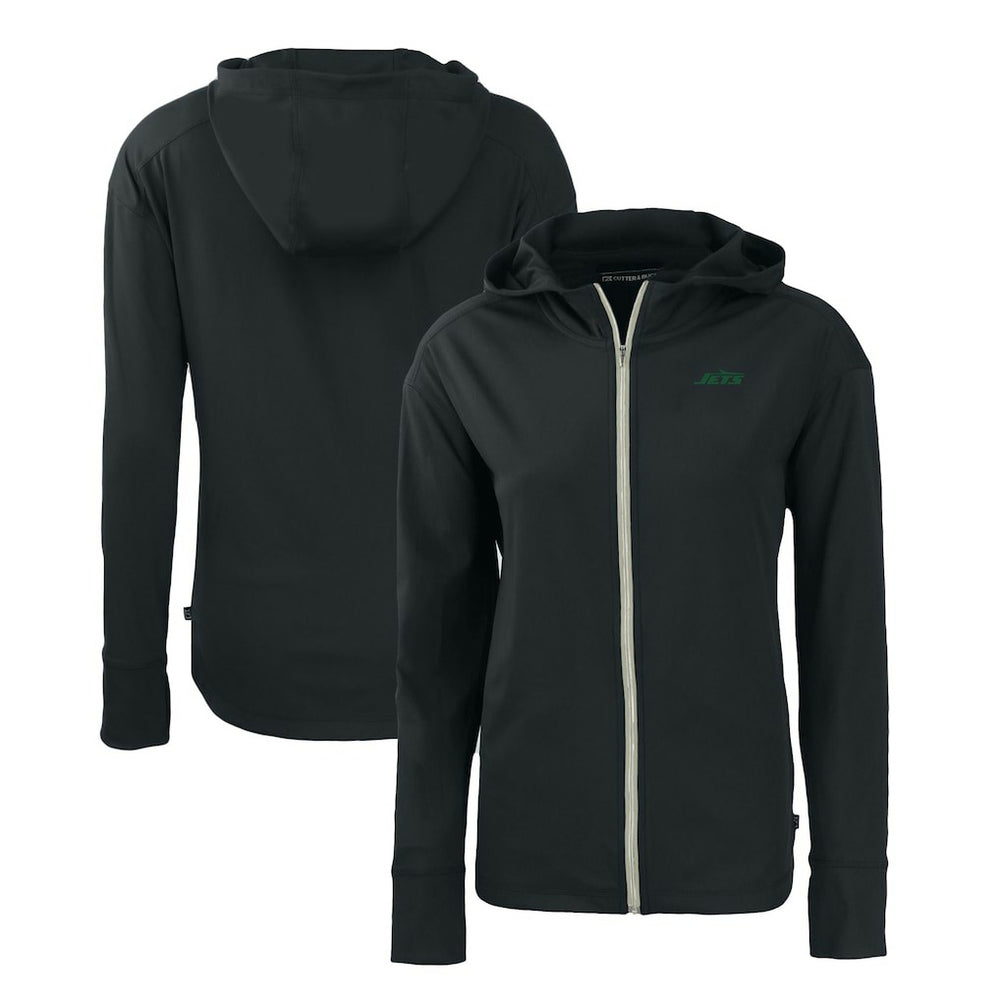 New York Jets Cutter & Buck Women's Primary Logo Daybreak Eco Recycled Full-Zip Hoodie Jacket - Black outlet
