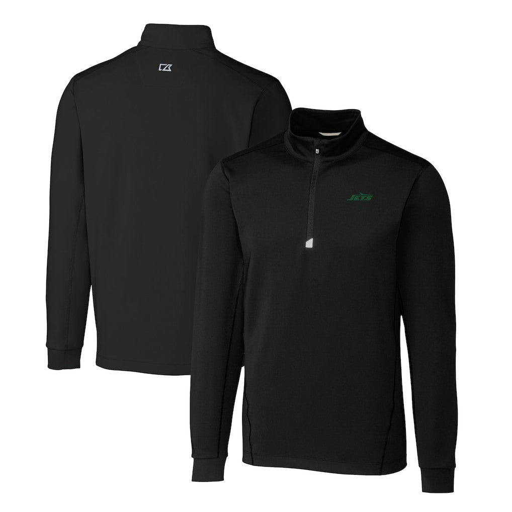 New York Jets Cutter & Buck Primary Logo Traverse Stretch Quarter-Zip Top - Black cheap