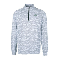 New York Jets Cutter & Buck Primary Logo Traverse Stretch Camo Print Eco Quarter-Zip Top - Gray discount