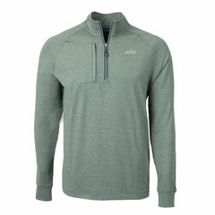 New York Jets Cutter & Buck Primary Logo Adapt Eco Knit Quarter-Zip Top - Heather Green online