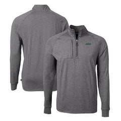 New York Jets Cutter & Buck Primary Logo Adapt Eco Knit Quarter-Zip Top - Heather Black online