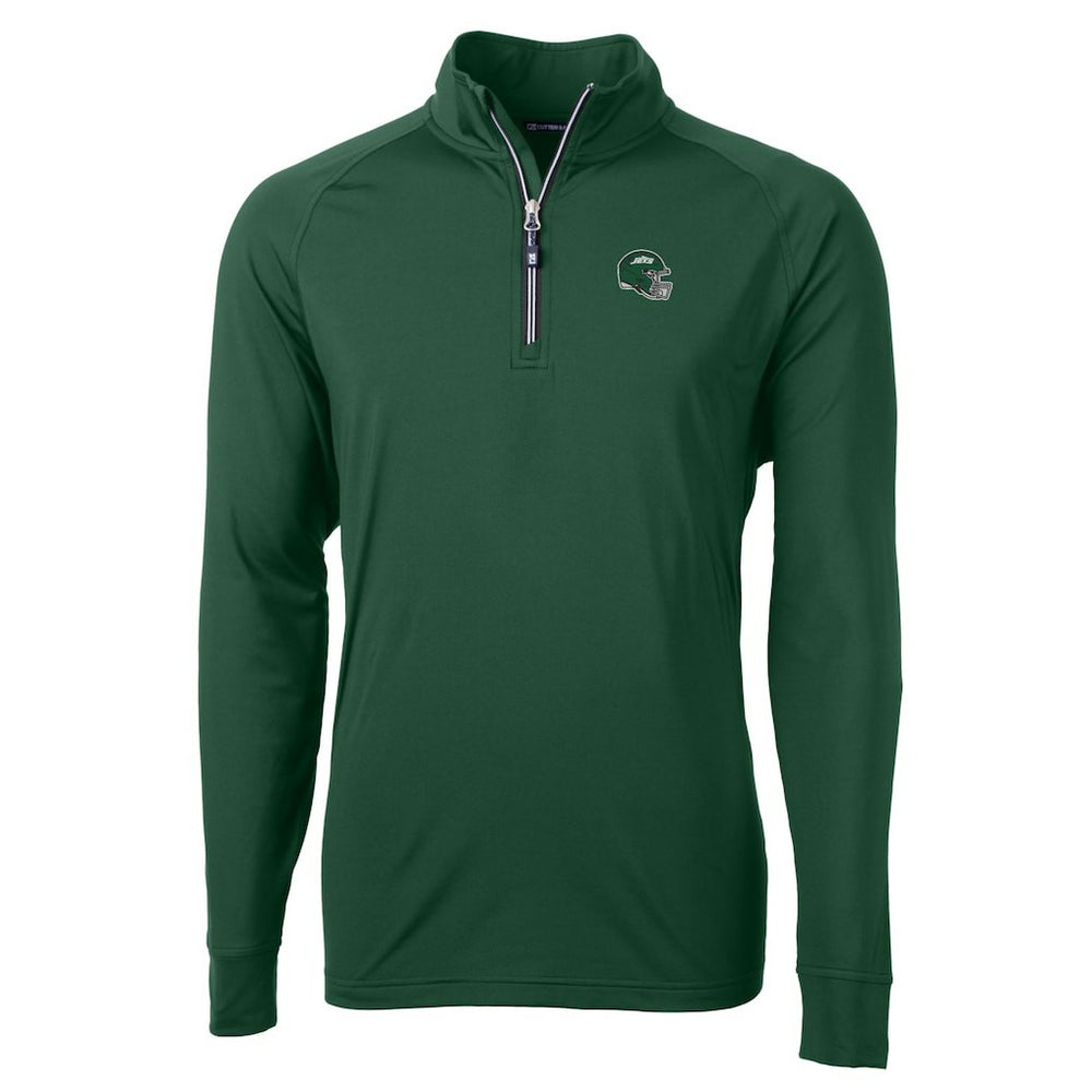 New York Jets Cutter & Buck Helmet Adapt Eco Knit Stretch Recycled Quarter-Zip Top - Hunter Green online