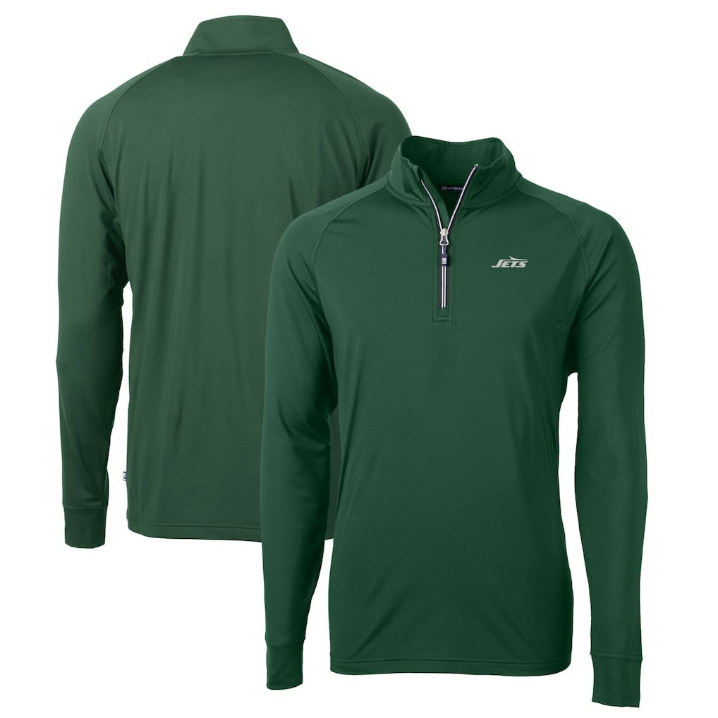 New York Jets Cutter & Buck Primary Logo Adapt Eco Knit Stretch Recycled Quarter-Zip Top - Hunter Green sale