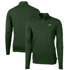 New York Jets Cutter & Buck Primary Logo Virtue Eco Pique Recycled Quarter-Zip Pullover Top - Hunter Green online