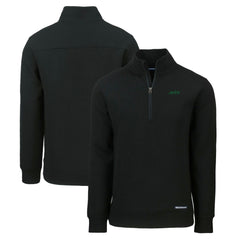 New York Jets Cutter & Buck Primary Logo Roam Eco Recycled Quarter-Zip Pullover Top - Black outlet