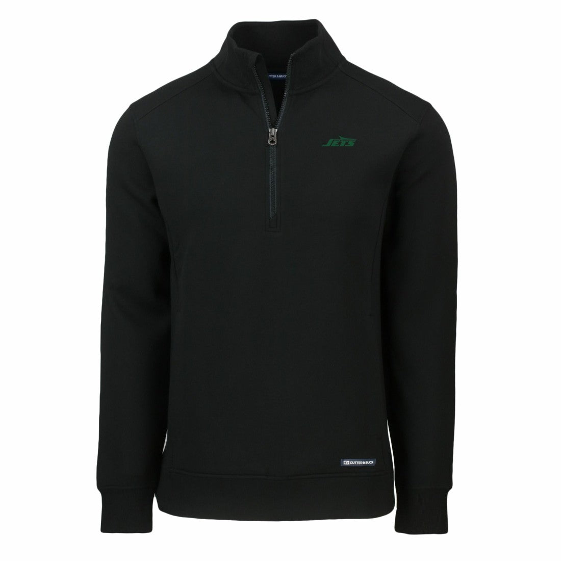 New York Jets Cutter & Buck Primary Logo Roam Eco Recycled Quarter-Zip Pullover Top - Black outlet