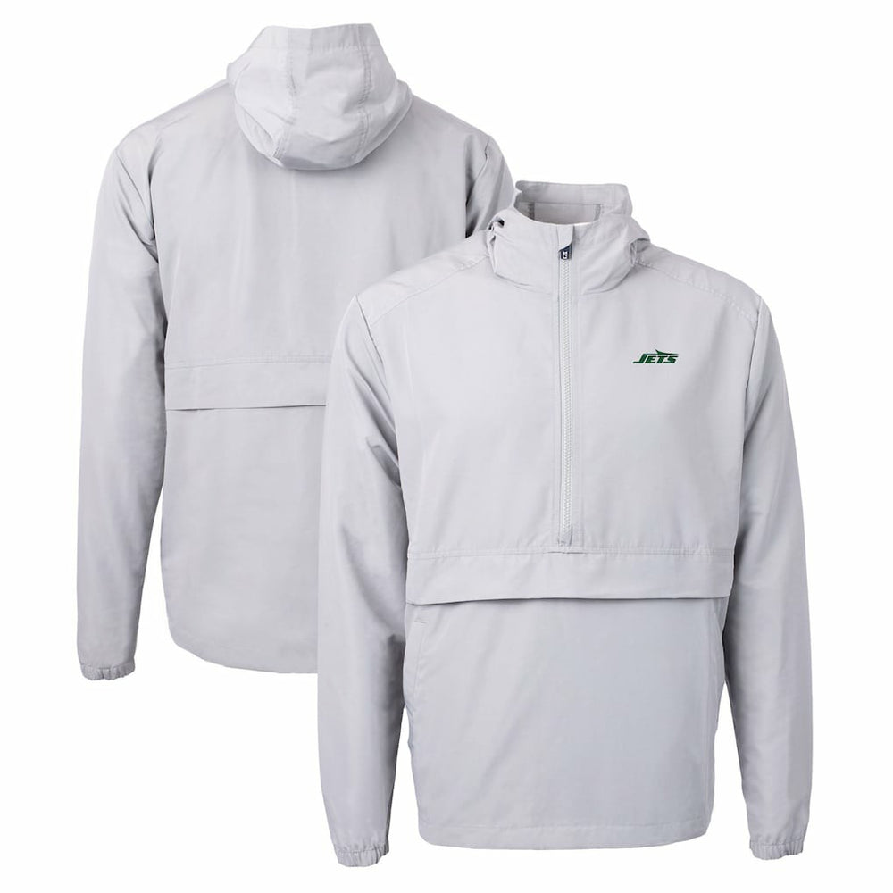 New York Jets Cutter & Buck Primary Logo Charter Eco Recycled Half-Zip Anorak Jacket - Gray outlet