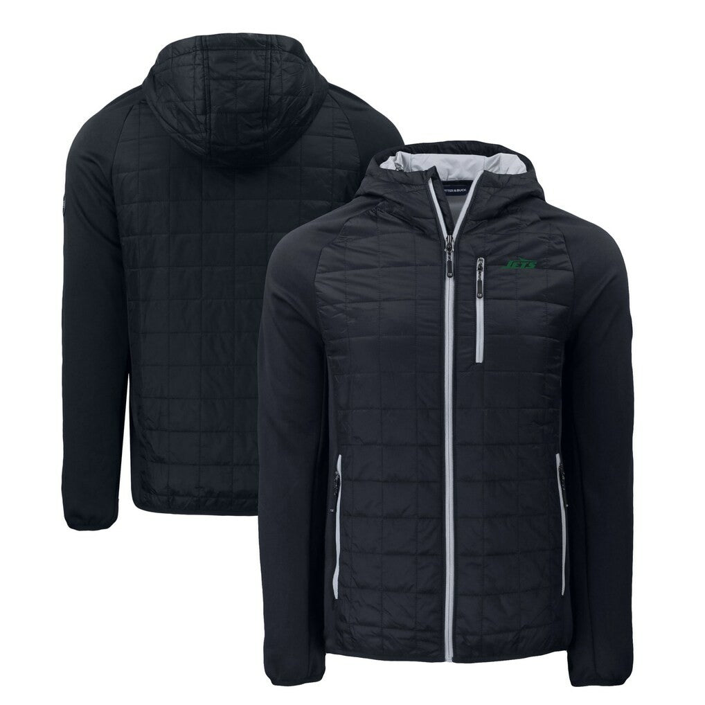 New York Jets Cutter & Buck Primary Logo Rainier PrimaLoft Eco Full-Zip Hybrid Jacket - Black discount